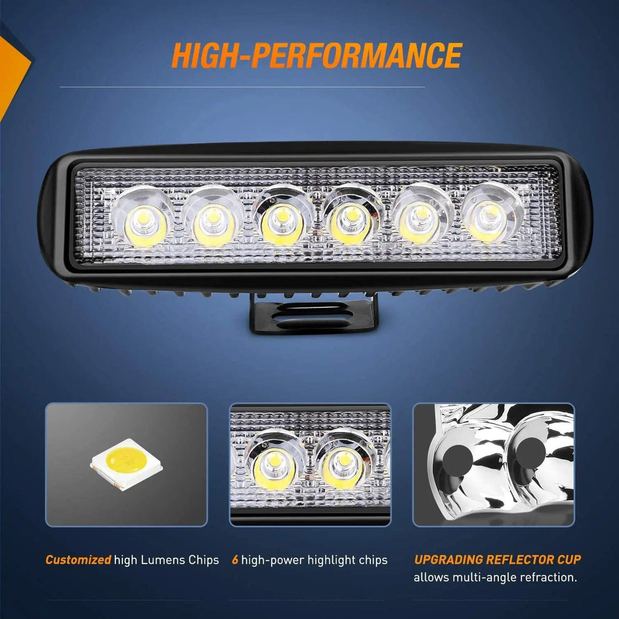 LED Work Light 6.3" 18W Spot LED Work Lights (2 Pairs)