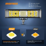 6.5 Inch 60W Side Shooter Quadruple Row Spot Flood LED Light Bars (Pair) Nilight