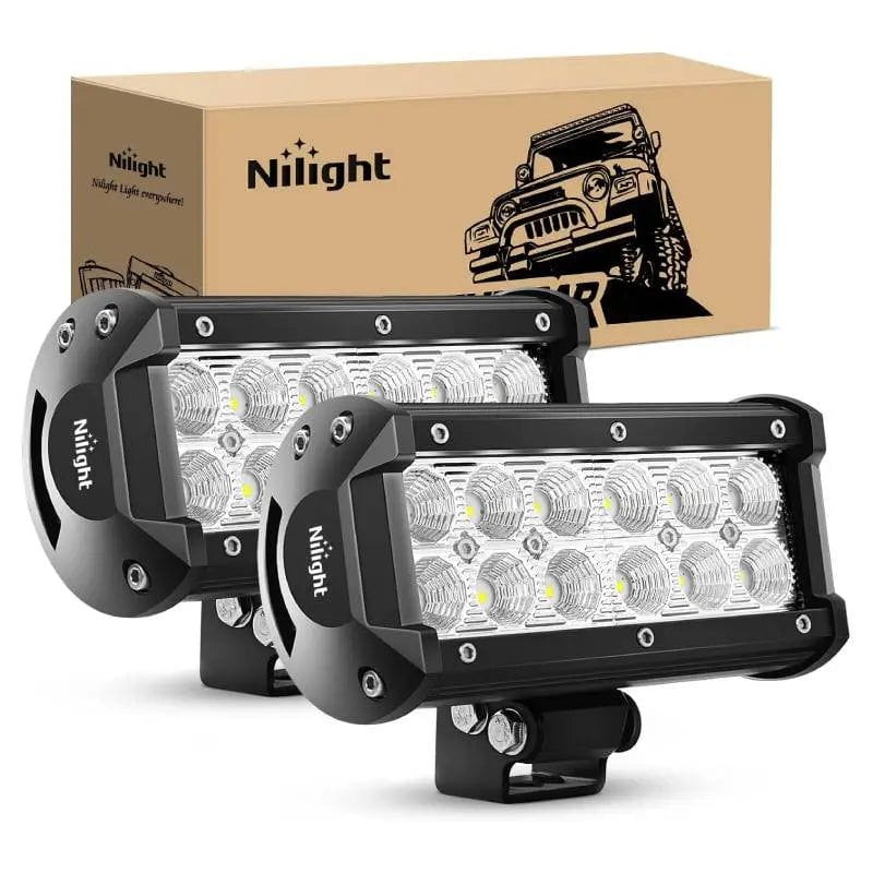 LED Light Bar 6.5" 36W 1260LM Double Row Flood Led Light Bars (Pair)