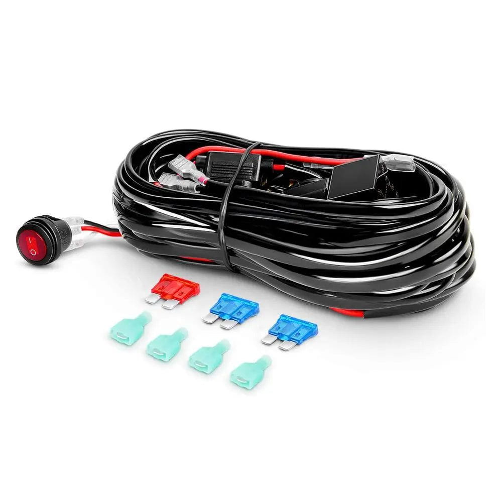 Light Bar Wiring Kit 6.5" 36W Double Row Flood LED Light Bar Kit | 10FT Wire 3Pin Switch