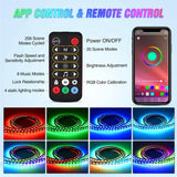 60 Inch 180Leds RGBIC APP RF Remote Control LED Bed Light Strip 2PCS Nilight