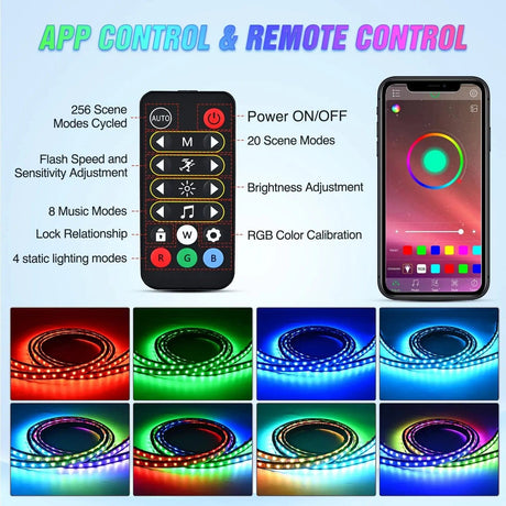 60 Inch 180Leds RGBIC APP RF Remote Control LED Bed Light Strip 2PCS Nilight