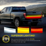 60 Inch 504Leds Amber Red White Triple Row LED Tailgate Light Strip Nilight