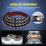 60 Inch 504Leds Red White Amber Triple Row LED Tailgate Light Strip 4Way Y-Splitter 3PCS Nilight