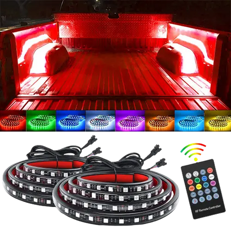 Led light Strip 60” 180Leds RGB RF Remote Control LED Bed Light Strip 2PCS