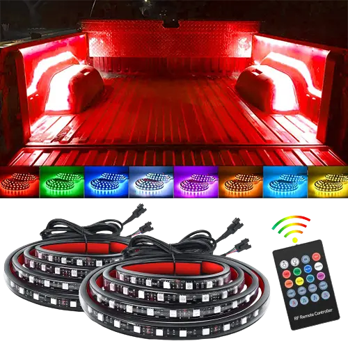 Led light Strip 60” 180Leds RGB RF Remote Control LED Bed Light Strip 2PCS