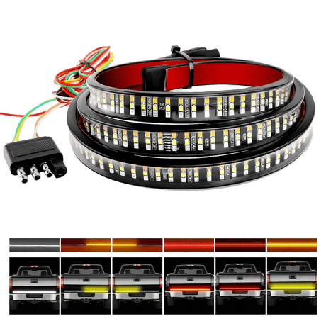 Led light Strip 60” 504Leds Red White Triple Row LED Tailgate Light Strip