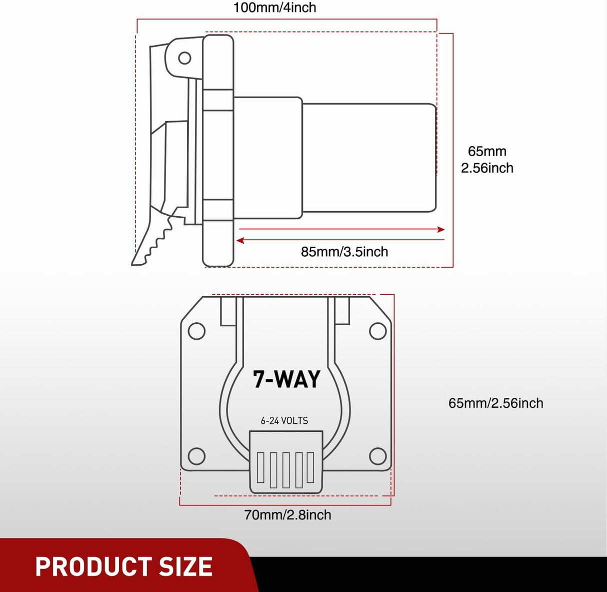 USCAR To 7Pin Trailer Connector Adapter Plug Nilight