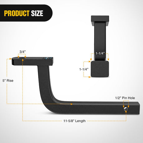 Trailer Hitch Ball Mount with 1/2in Hitch Pin Clip Fits 1-1/4in Receiver 3,500 lbs 3/4in Hole 5in Rise Nilight