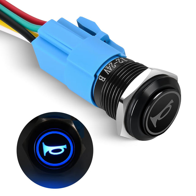 16MM Raised Speaker Horn Momentary Push Button Switch Nilight