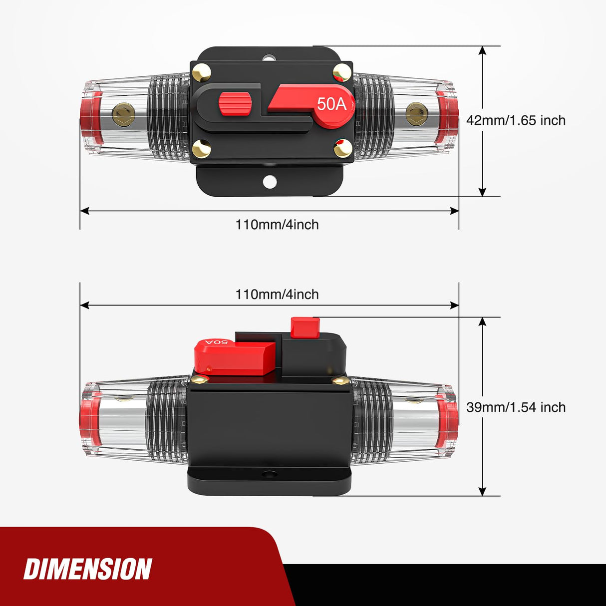 50A Circuit Breaker Reset Fuse Holder Nilight