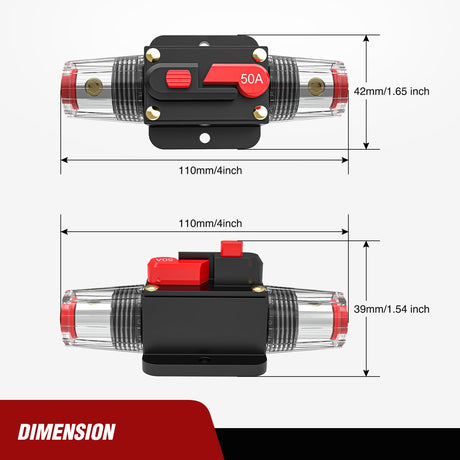 50A Circuit Breaker Reset Fuse Holder Nilight