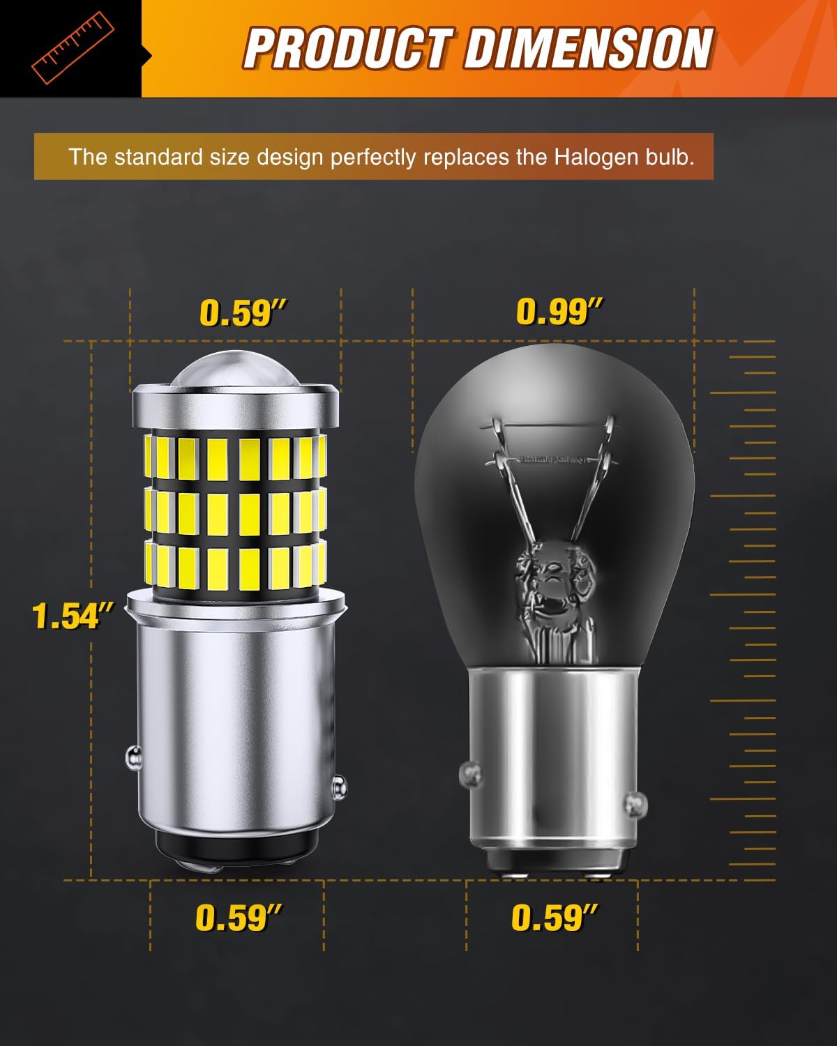 57LED 1157 6100K Cool White 2057 2357 BAY15D 7528 LED Bulb (Pair) Nilight