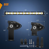 13 Inch 36W 12LED Single Row Ultra-Slim Spot Flood Combo LED Light Bars Nilight