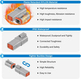 4 PIN DT Connector Kit 3 Sets Size 16 Solid Contacts Waterproof Male Female Terminal for 14-20 AWG DT Series Connector nilight