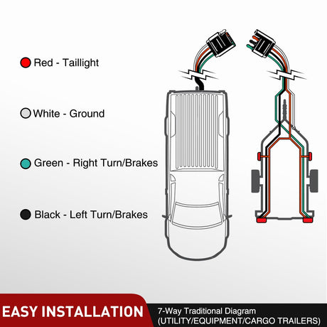 25Ft 4Pin Trailer Extension Cable Nilight