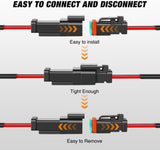 2 Pin DT Connectors 16AWG 6 Kits Male and Female Electrical Connector Waterproof Plug and Play w/Heat Shrink Butt Terminals nilight