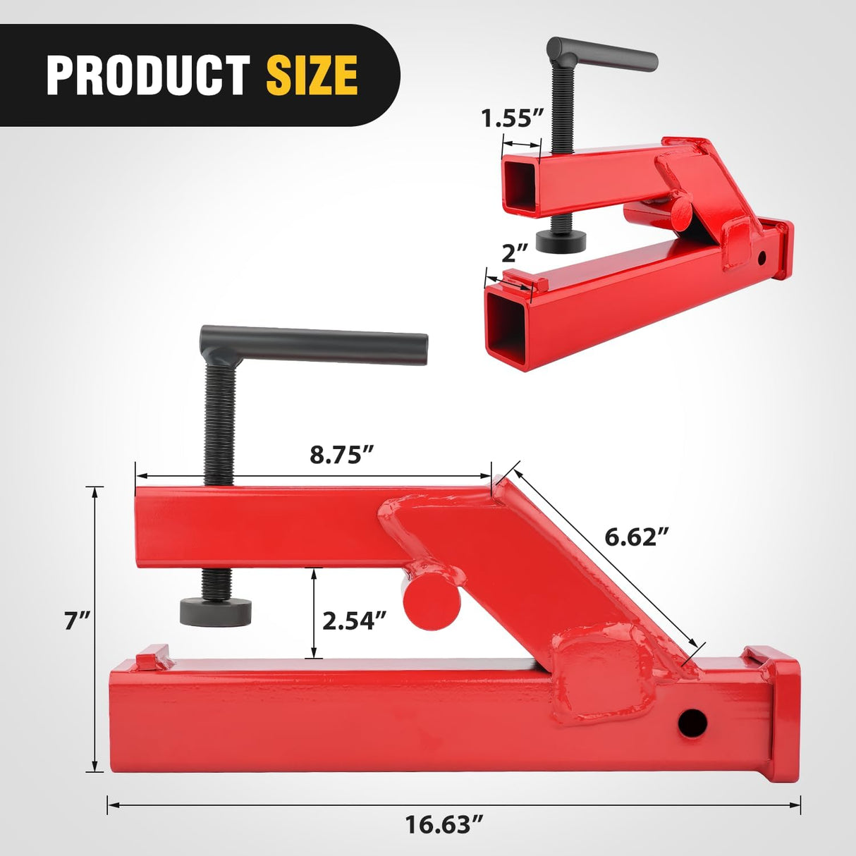 Clamp On Trailer Hitch 2 Inch Ball Mount Receiver Tractor Bucket Nilight