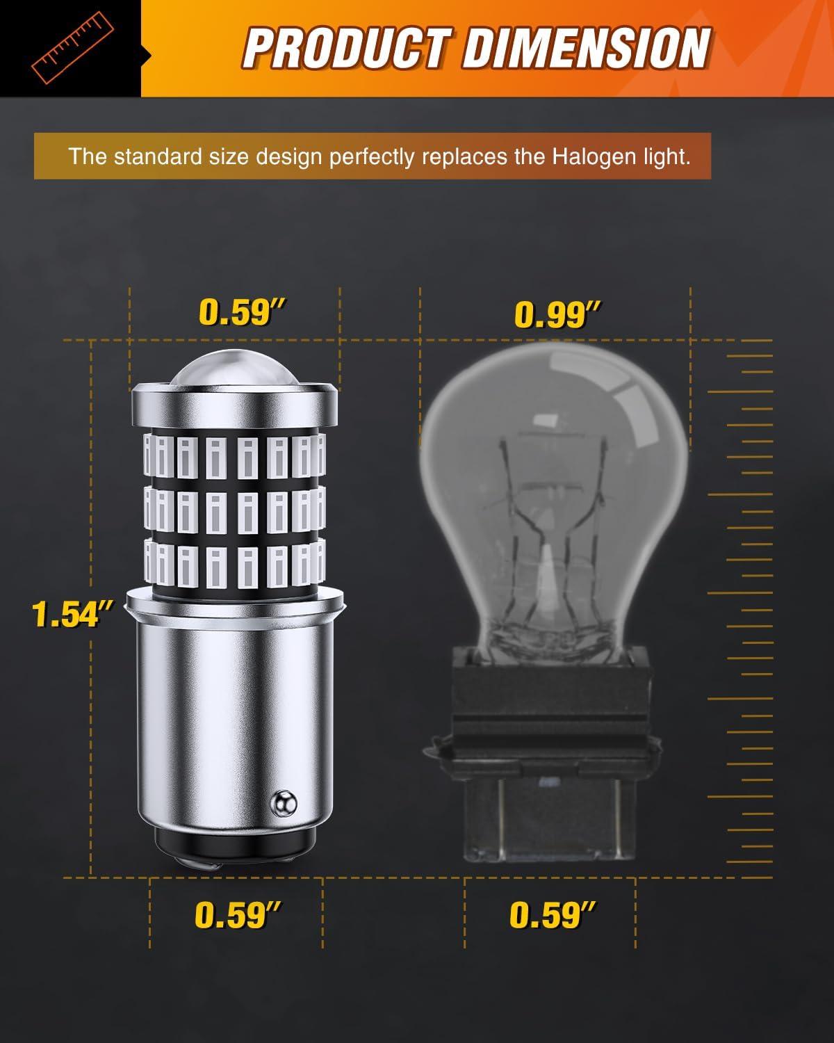 57LED 1157 Red 2057 2357 BAY15D 7528 LED Bulb (Pair) Nilight