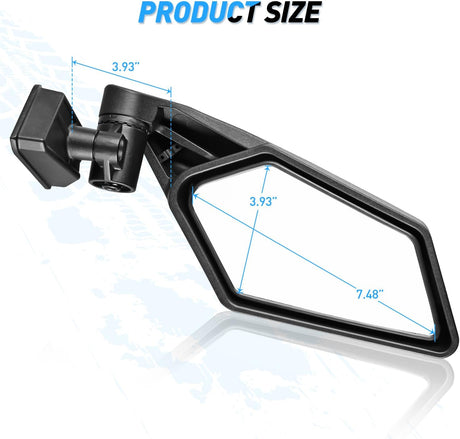 UTV Side Mirrors Upgraded 360 Degree Universal Fit For 2016-2023 Can Am Maverick X3 Turbo R Nilight