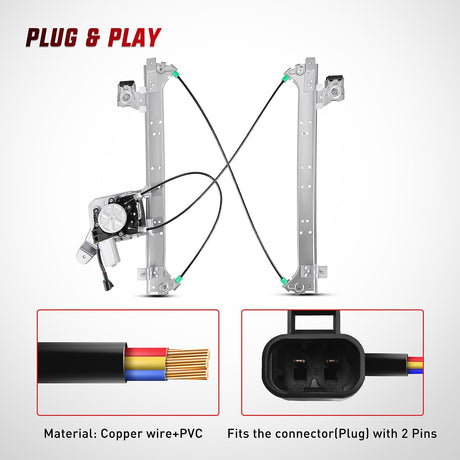 2001-2006 Chevrolet Avalanche Silverado Suburban GMC Sierra Yukon XL 1500 2500 3500 Rear Driver Side Power Window Regulator Nilight