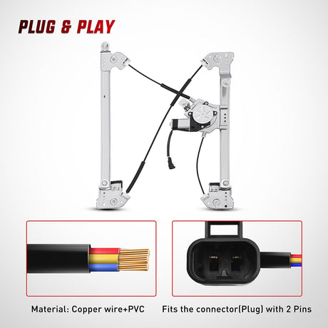 2004-2008 Ford F150 Standard/Crew Cab Front Passenger Side Power Window Regulator Nilight