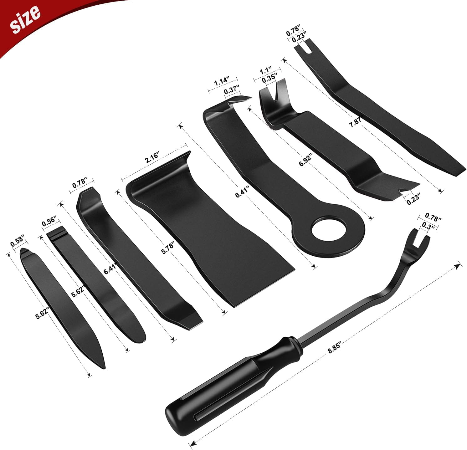 8 Pcs Auto Trim Removal Tool Set Black Nilight