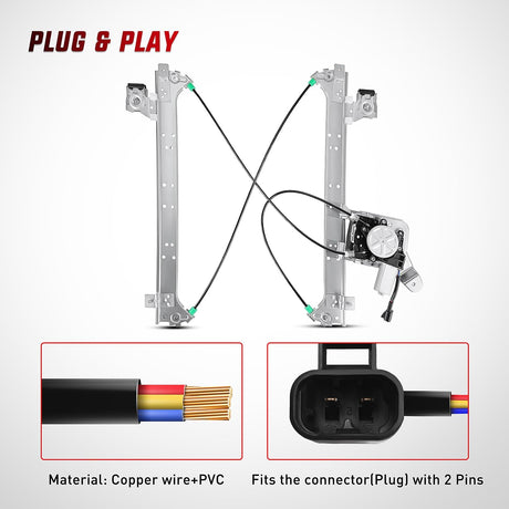 2001-2006 Chevrolet Avalanche Silverado Suburban GMC Sierra Yukon XL 1500 2500 3500 Rear Passenger Side Power Window Regulator Nilight