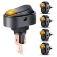 5Pcs 12V 30A Round Toggle LED Switch with Yellow LED Indicator Nilight