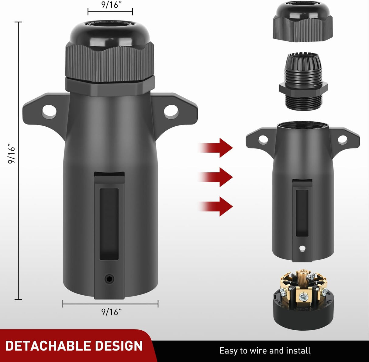 Traditional 7 Way Round Trailer Wiring Replacement Plug Nilight