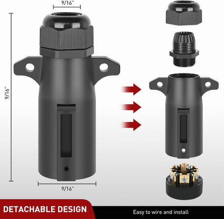 Traditional 7 Way Round Trailer Wiring Replacement Plug Nilight