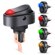 5Pcs 12V 30A Round Toggle LED Switch with Red Yellow Blue Green LED Indicator Nilight