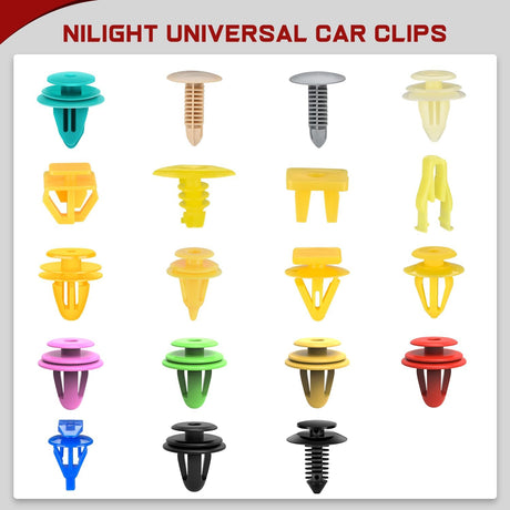 1001 Pcs Universal Car Clips Mixed Auto Bumper Fender Trim Door Panel Shield Engine Cover Retainer Rivet Push Clips for GM Ford Chrysler Toyota Lexus Honda Acura Dodge Jeep Nilight