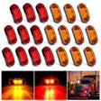 20PCS 2.5Inch Oval Red Amber Side Marker Light Nilight