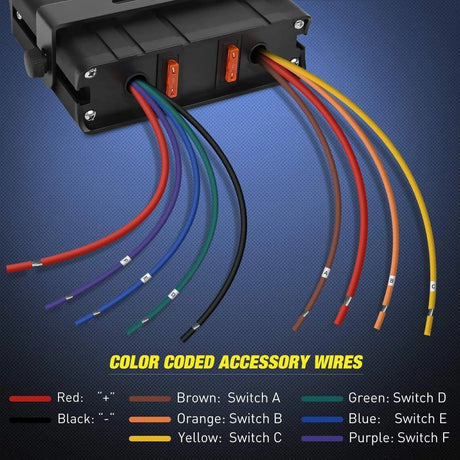 Rocker Switch 6Gang SPST Rocker Switch Box 60Amp Max