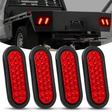 6 Inch Oval Red 24Leds Trailer Tail Lights 4Pcs Nilight