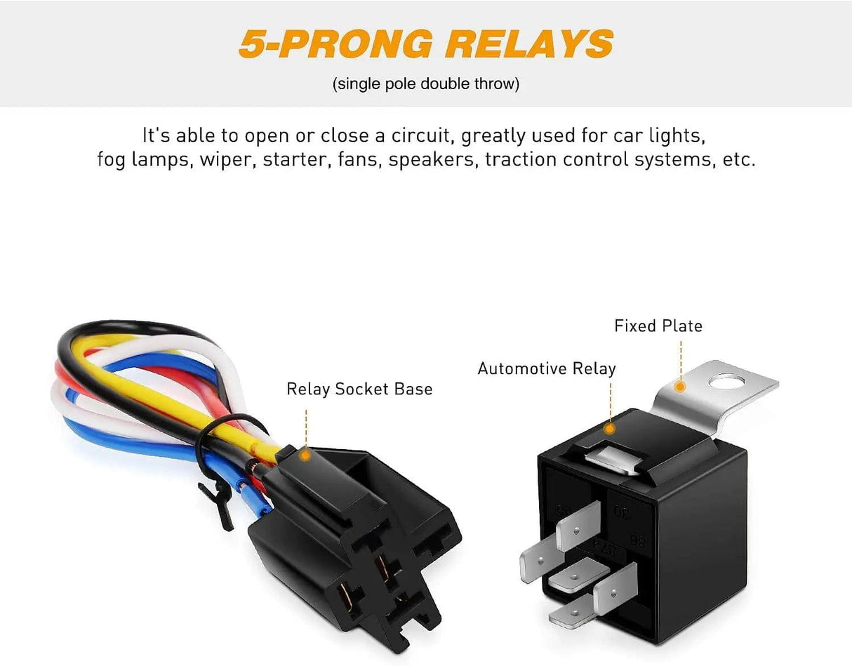 Vehicle Parts & Accessories 6Pack Automotive Relay Harness Set