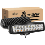 LED Light Bar 6" 54W 4800LM Amber White Flood Led Work Lights (Pair)