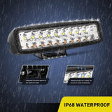 LED Light Bar 6" 54W 4800LM Amber White Flood Led Work Lights (Pair)