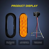 Trailer Light 6" Oval Amber LED Trailer Tail Lights (Pair)