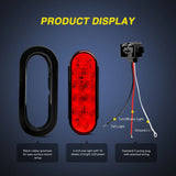 Trailer Light 6" Oval Red LED Trailer Tail Lights (2 Pairs)