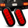 Trailer Light 6" Oval Red LED Trailer Tail Lights (Pair)