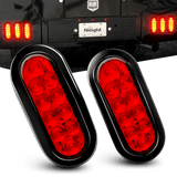 Trailer Light 6" Oval Red LED Trailer Tail Lights (Pair)