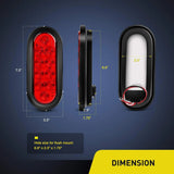 Trailer Light 6" Oval Red White LED Trailer Tail Lights (2 Pairs)