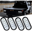 Trailer Light 6" Oval White LED Trailer Tail Lights (2 Pairs)