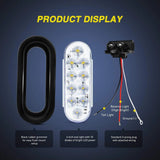 Trailer Light 6" Oval White LED Trailer Tail Lights (2 Pairs)