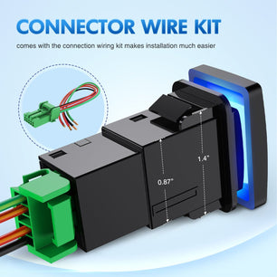 Toyota AUX Lights Push Button Toyota AUX Lights Push Button Square Switch 12V ON Off Switch with Connector Wire Kit Switch 12V ON Off Switch with Connector Wire Kit