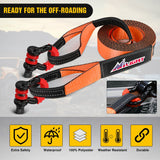 3 x 30Inch Recovery Tow Strap with Anti-Theft D-Ring Shackles Nilight