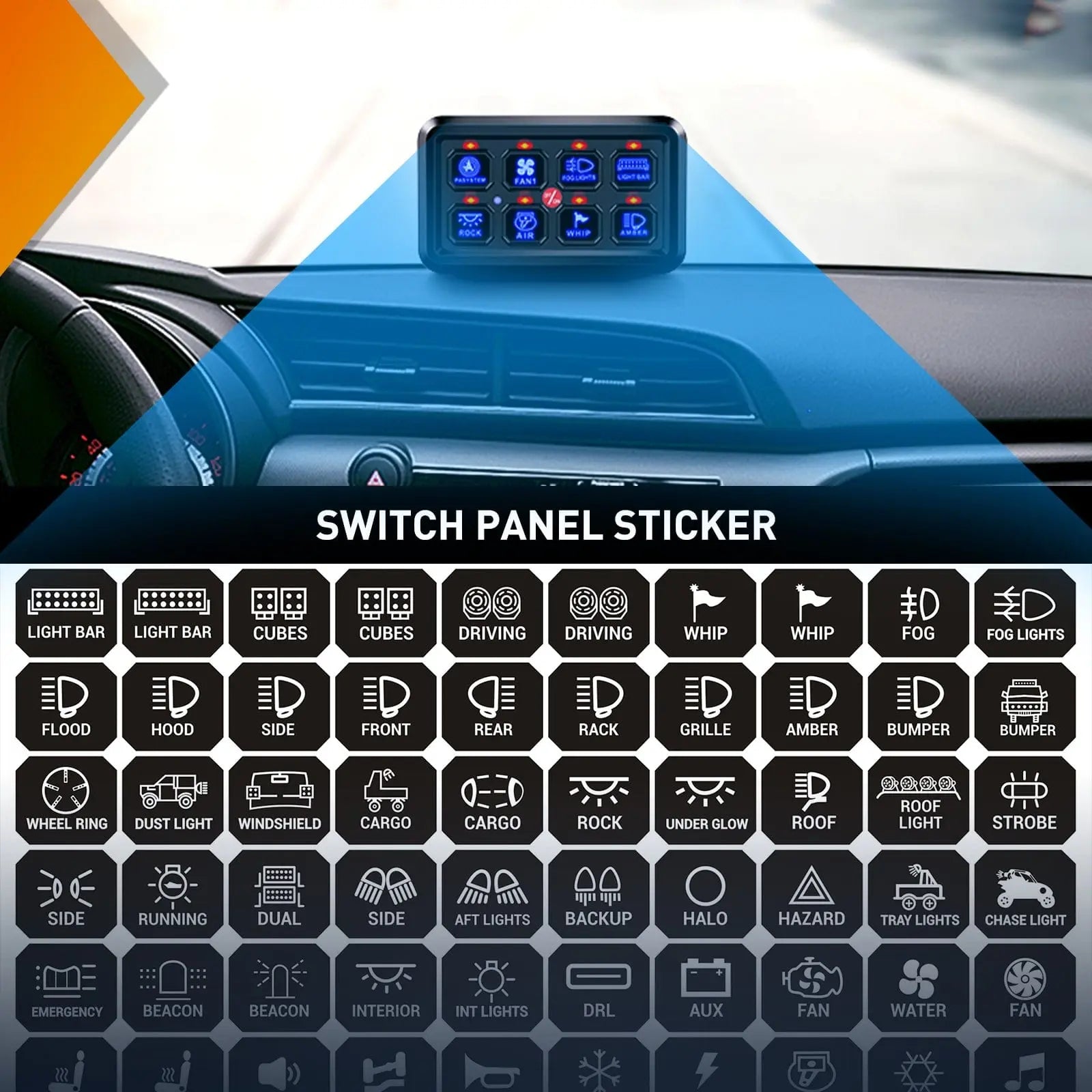 120PCS Switch Panel Stickers For 6/8 Gang Switch Panel Nilight