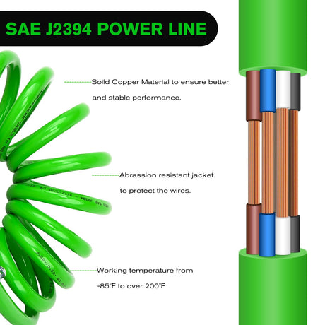 12ft 7 Way to 6 Way Trailer Plug Adapter Nilight